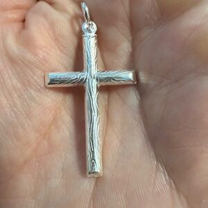 Sterling Silver 925 Italy Cross Pendant 1.5"